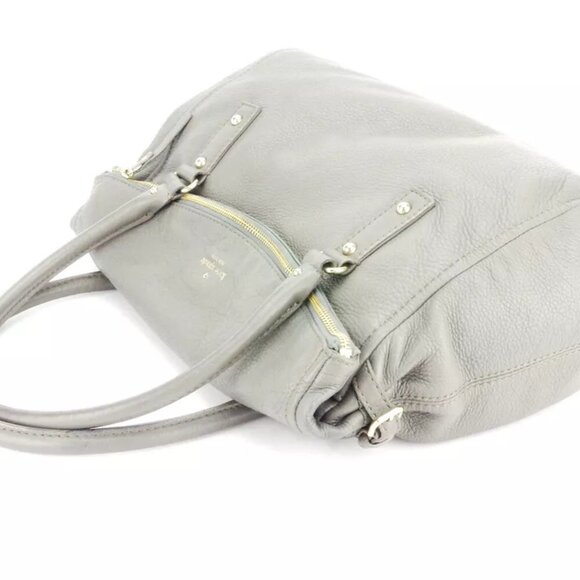 kate spade Tote Bag spade mark gray gray leather Authentic - Picture 8 of 8